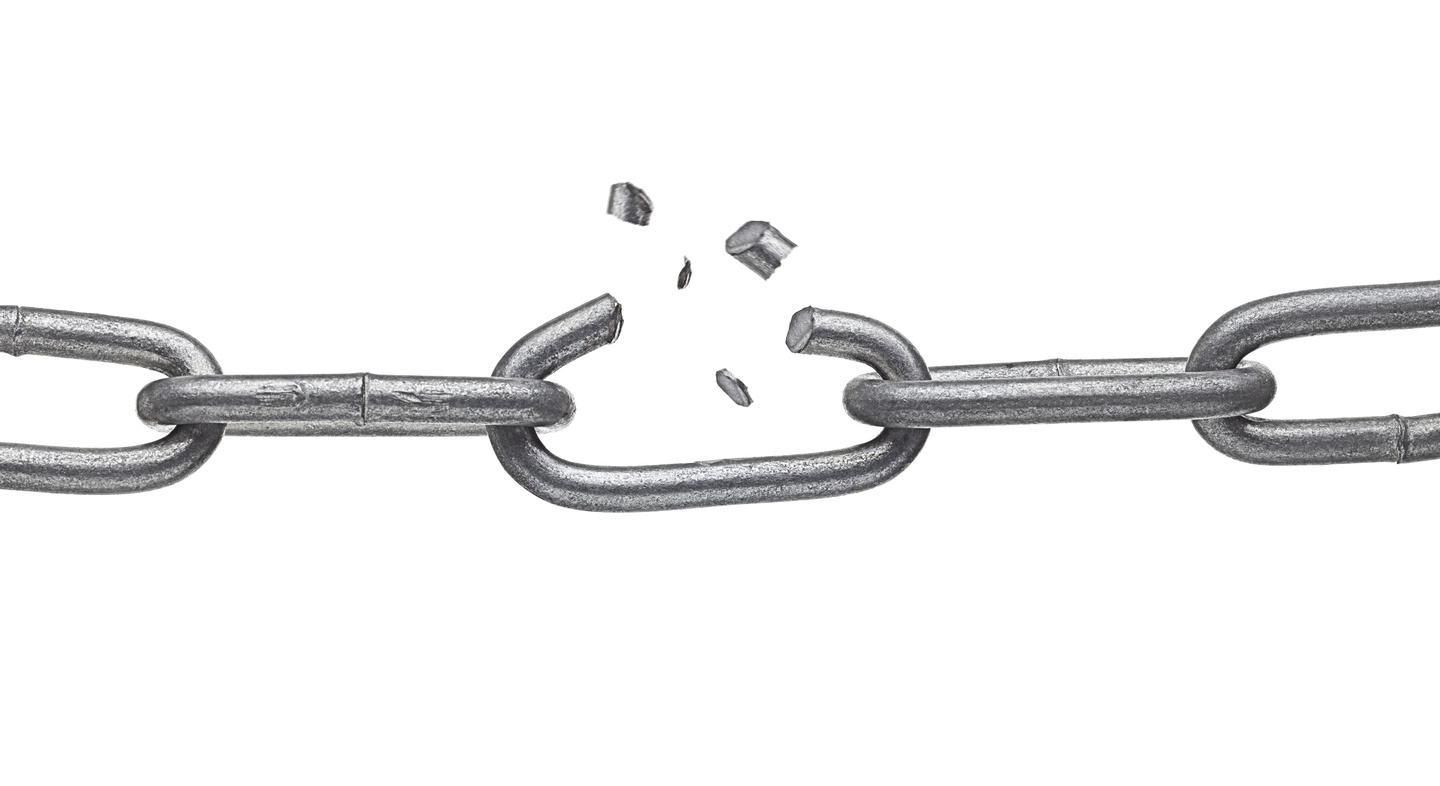 broken metal chain link